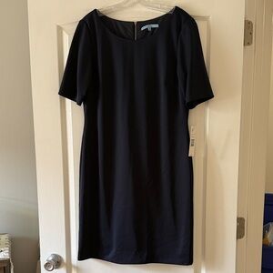 ANTONIO MELANI Navy Short Sleeve Shift Dress